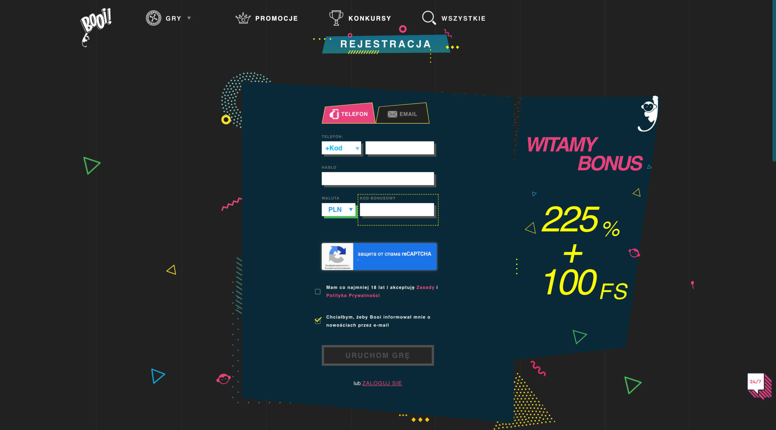 Booi Casino rejestracja pl