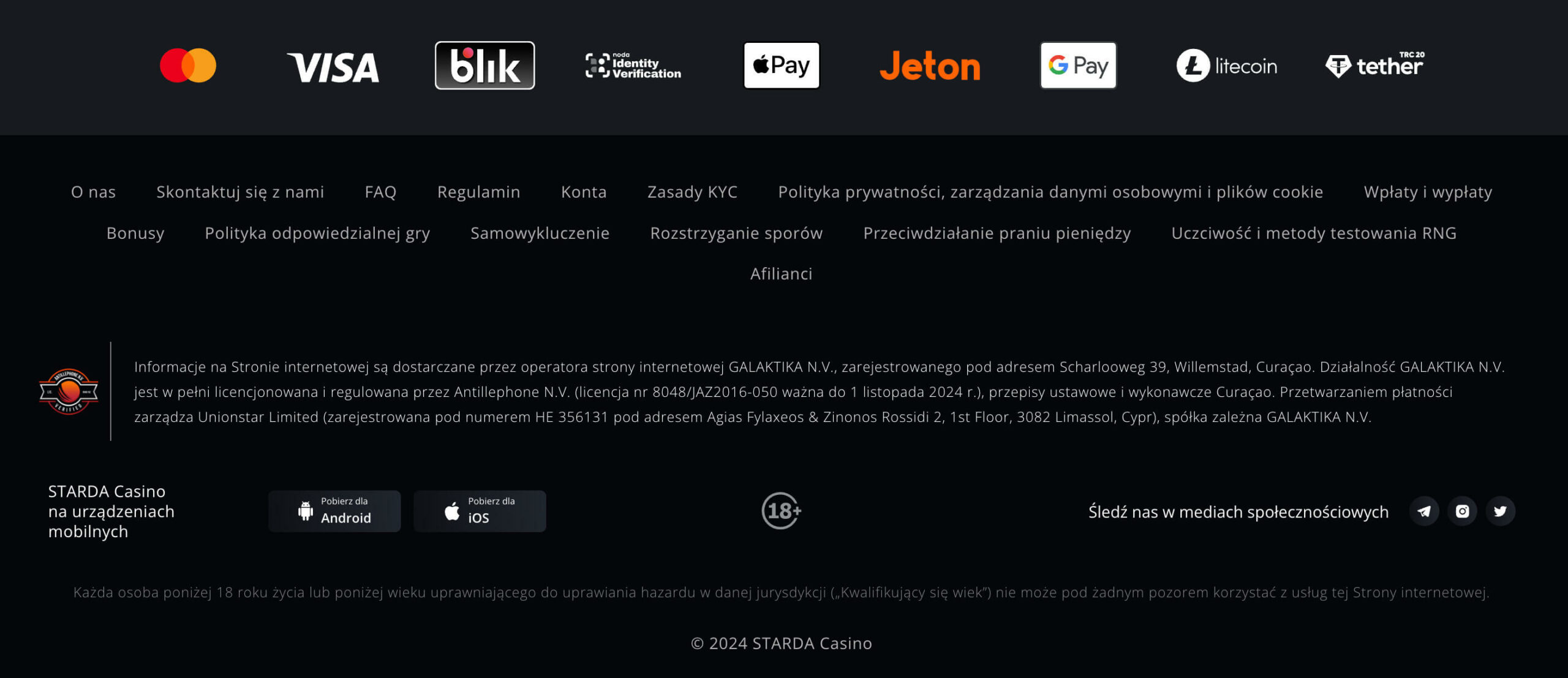 Metody Płatności i Licencjonowanie Starda Casino pl