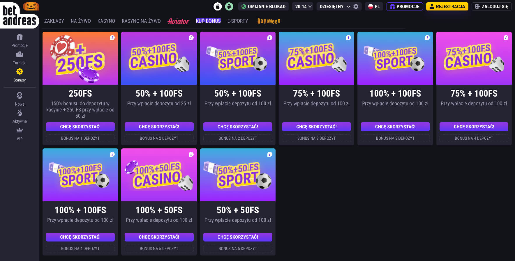 Automaty i gry hazardowe Bet Andreas Casino